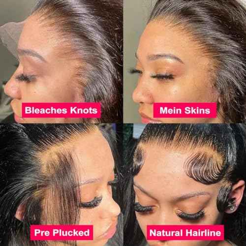 26 Inch 13x6 Lace Front Human Hair Wigs 180 Density Pre Plucked Straight HD Lace Wigs Human Hair 13x6 Straight Lace Frontal Wigs Human Hair Wigs for Women Glueless Wig