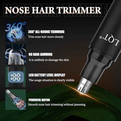 Hair Clippers for Men, 3-Piece Cordless Grooming Kit with Rechargeable Clipper, Foil Shaver & Nose Trimmer, LED Power Display for Precision Hair & Beard Cutting at Home