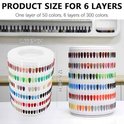 Upgraded Nail Polish Display Book 300 Colors, Professional Nail Color Sample Display Show with Transparent Nails Tips and Nails Polish Number Stickers