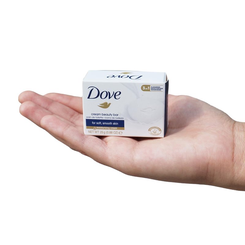 Dove Mini Beauty Bar, 25g Travel Size Soap, Hospitality & Guest Amenity Bulk Supplies - 1/4 Moisturizing Cream, Case of 288 for Hotels, Motels, Vacation Rentals