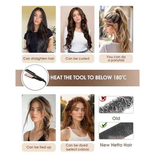 Hetto Sew in Hair Extensions Real Human Hair Blonde Weft Hair Extensions Human Hair Platinum Blonde Human Hair Extension Weft Straight Silky 18 Inch 100g