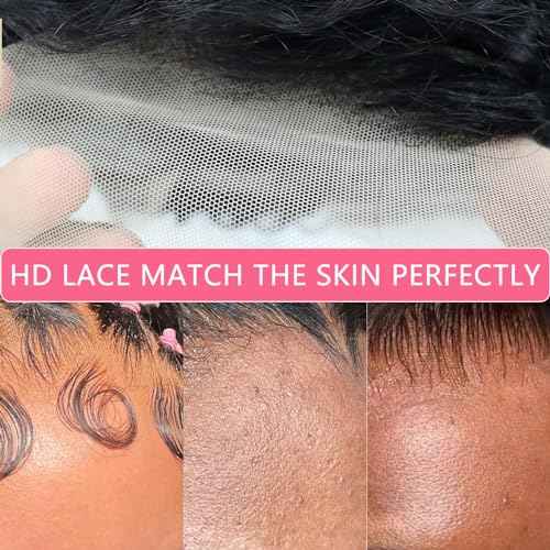 24 Inch Water Wave Lace Front Wigs Human Hair Wigs for Black Women 180% Density 5x5 HD Lace Front Glueless Wigs Human Hair Pre Plucked with Baby Hair Deep Curly Lace Frontal Human Hair Wig