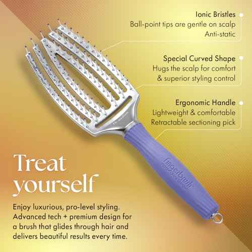 Olivia Garden Finger Brush Scalp-Hugging & Vented Paddle Hair Brush (3-Piece Kit)