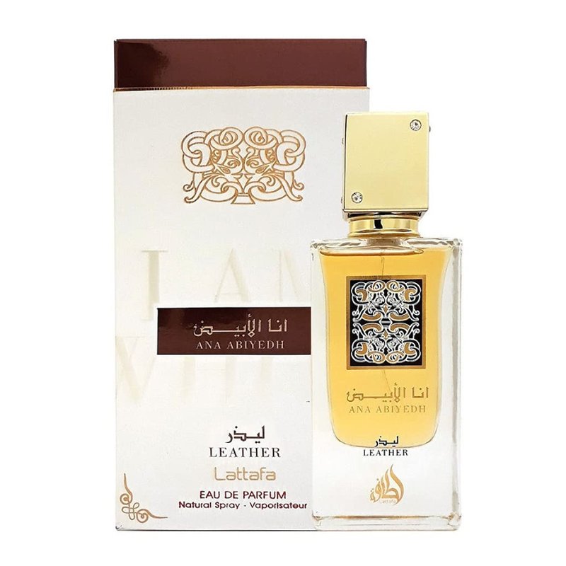 Lattafa Perfumes Ana Abiyedh Leather - EDP 60ML (2.0 OZ), Oriental with a Classic Combination of Oudh, Roses & Vanilla. (Ana Abiyedh Leather)