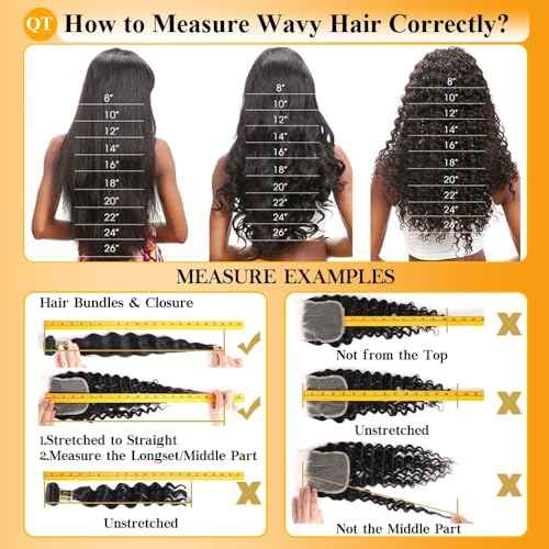 QTHAIR 16A Virgin Hair Bundles Loose Deep Wave 22" 22" 200g Long Human Hair Weave Bundles Curly Virgin Hair Bundles for Black Women