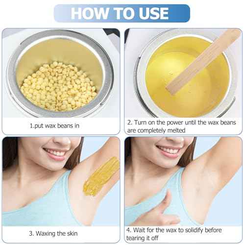 Single Wax Warmer Professional Electric wax Heater for Hair Removal- Wax Pot with 50pcs Sticks Heat up Quickly & Fahrenheit Dial, Paraffin Facial Skin Body SPA Salon Equipment