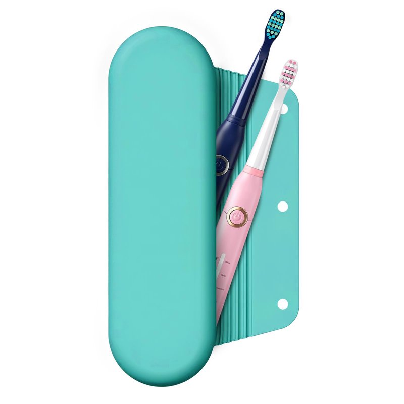 iTokGok Silicone Electric Toothbrush Travel Case, Manual Toothbrush Travel Cover for Men and Women,Toothbrush Holder for Travel,Gym and More, Fits Most Manual and Electric Toothbrushes - Mint Green