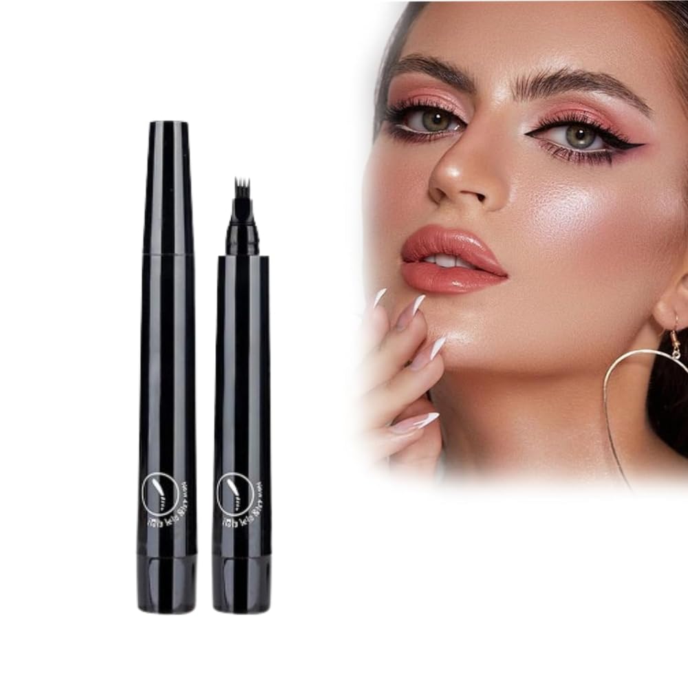 Skiennix Microblading Eyebrow Pencil - Waterproof Magic Tattoo Pencil with 4 Fork Tip (Black A)