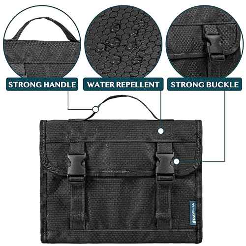 PAVILIA Travel Hanging Toiletry Bag for Women Men, Large Capacity Makeup Bag Kit, Waterproof Cosmetic Storage Organizer Case for Bathroom Shower