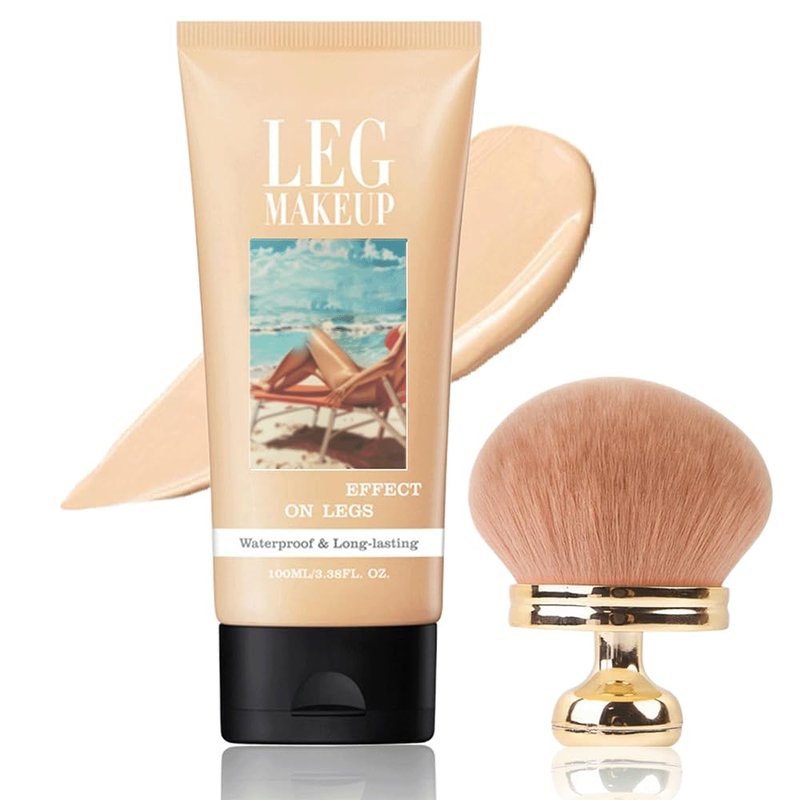Legs Makeup Waterproof with Brush - No Transfer Body Concealer for Varicose Veins Appearance, Tattoo & Scar Cover Up for All Skin Tones, Waterproof (Fairest)