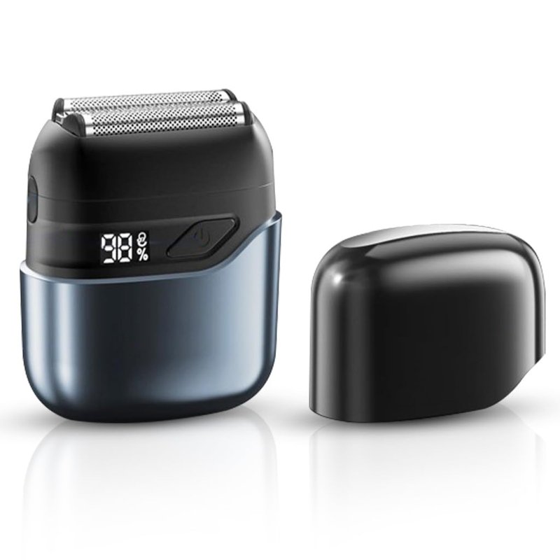 Mini Electric Foil Shaver for Men, Cordless Rechargeable Razor with LED Battery Display, Compact Travel Size