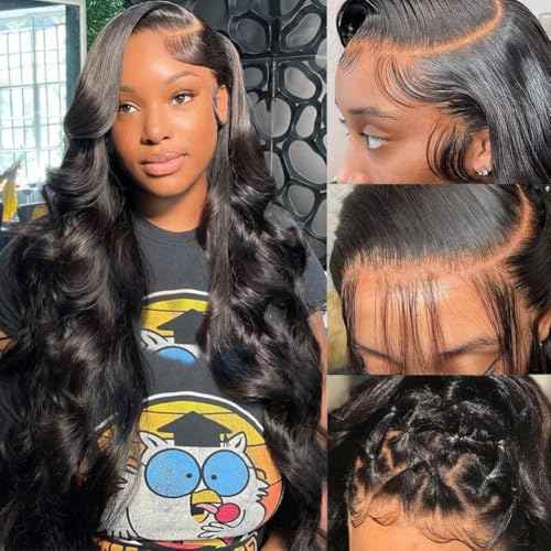 Body Wave Human Hair Wigs for Women Glueless HD Lace Front Wigs Human Hair Body Wave 180 Density Lace Frontal Wigs Human Hair Pre Plucked Body Wave 13x6 Lace wigs 16 Inch