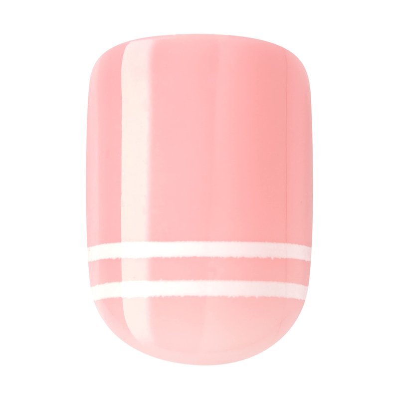 KISS imPRESS No Glue Mani Press On Nails, Design, 'Timeless Day', Pink, Petite Size, Squoval Shape, Includes 30 Nails, Prep Pad, Instructions Sheet, 1 Manicure Stick, 1 Mini File
