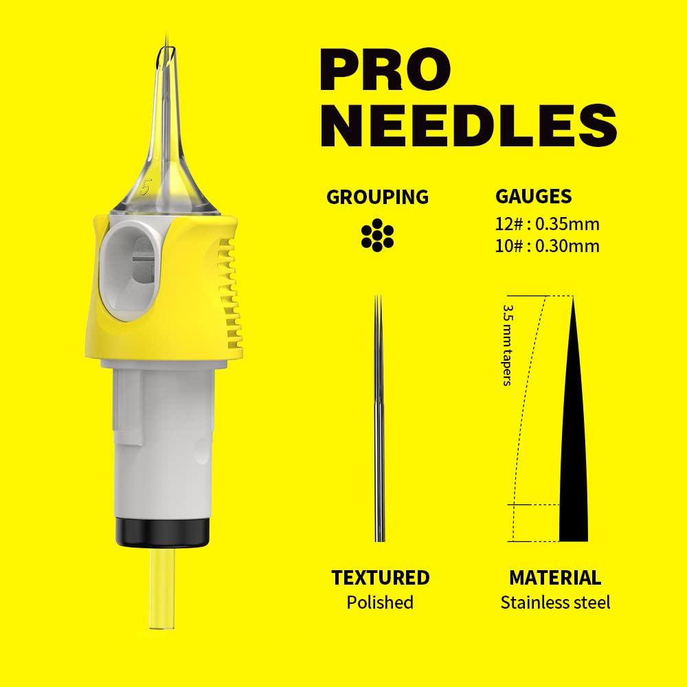 Hawink Tattoo Cartridge Needles #10 Bugpin 3 Round Liner X-Taper 16PCS Finger Ledge Cartridges EN05S-FG-16-1003RL