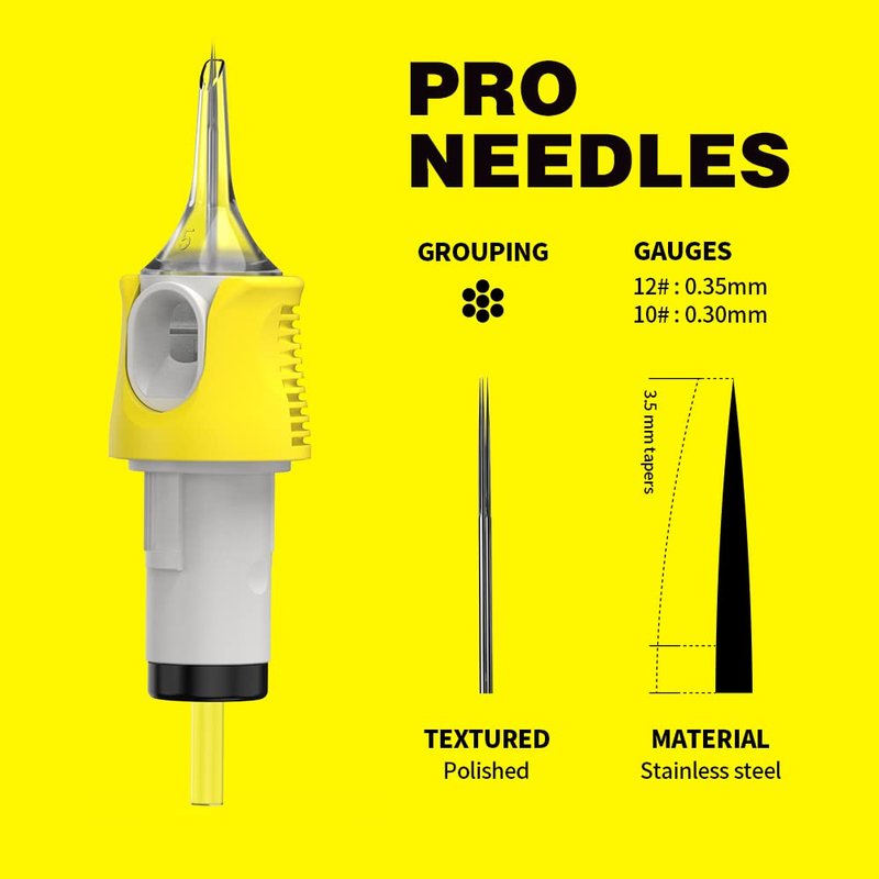 Hawink Tattoo Cartridge Needles #10 Bugpin 9 Round Shader M-Taper 16PCS Finger Ledge Cartridges EN05S-FG-16-1009RS