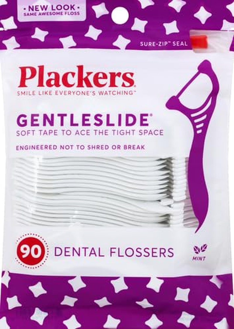 Plackers Gentleslide Flosser - Gentle Dental Care for Sensitive Gums | 90 Count