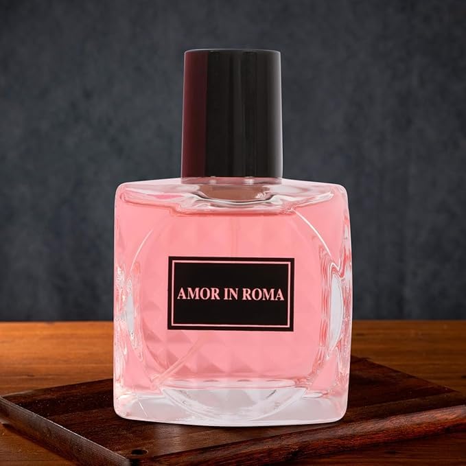 Valentine Intense and Amor in Roma Perfume Gift Set for Women EDP – (3.3oz x2) Jasmine & Vanilla Fregrance Perfume Set with a Modern Elegant Twist, Plus 2 Refillable 5ml Travel Spray Bottles