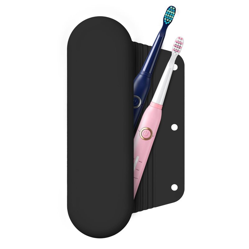 iTokGok Silicone Electric Toothbrush Travel Case, Manual Toothbrush Travel Cover for Men and Women,Toothbrush Holder for Travel,Gym and More, Fits Most Manual and Electric Toothbrushes - Black