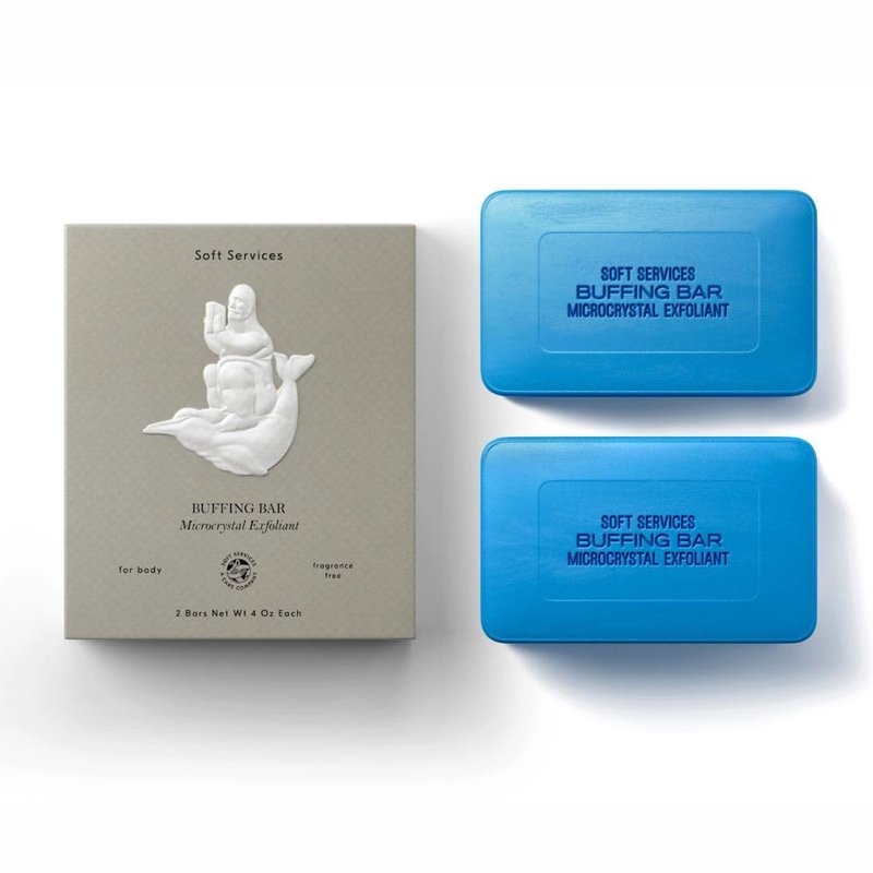 JIGME CALA SOFT.SERVICESS Buffing Bar Microcrystal Exfoliating Body Bar for KP and Ingrown Hair (2 pack, 7.5 oz)