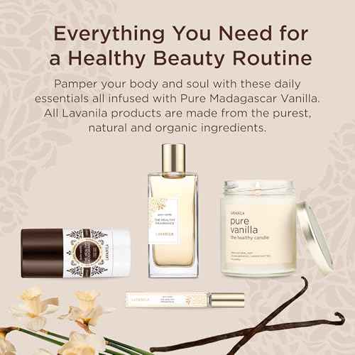 Lavanila Pure Vanilla Perfume Set for Women (1.7 Fl Oz + 10ml Roller-Ball) - Pure Madagascar Vanilla Fragrance, Clean and Natural Eau de Parfum Made In USA