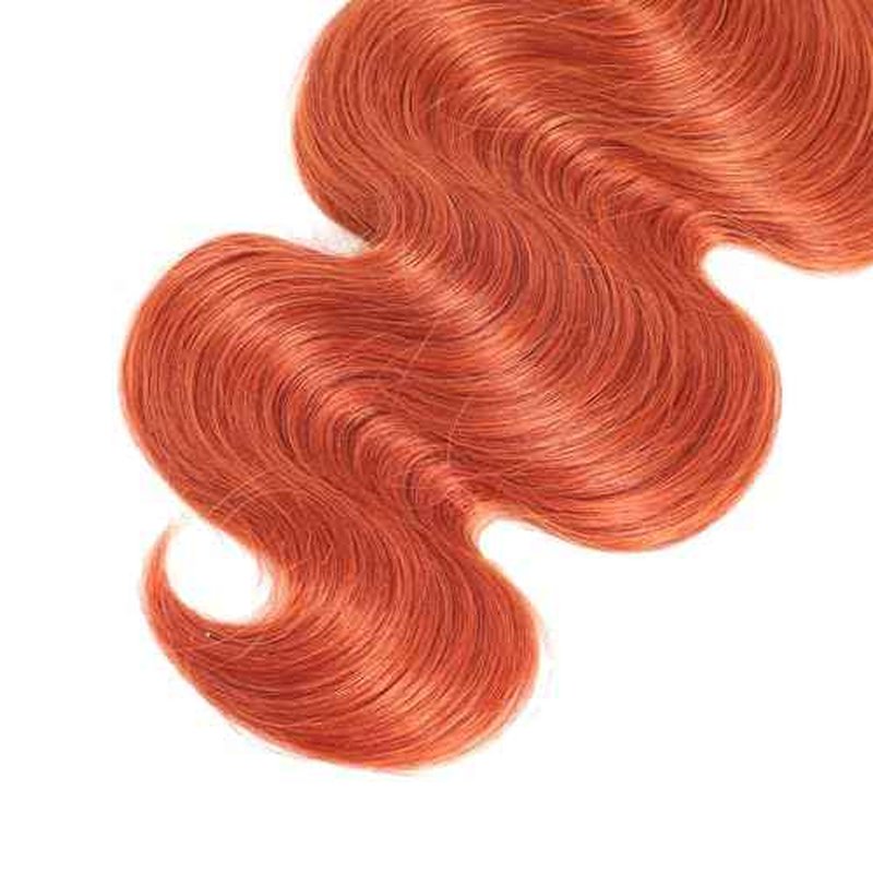 #350 Ginger Orange Bundles Human Hair Body Wave Bundles 24 26 28 Inch Unprocessed Brazilian Virgin Orange Remy Hair 3 Bundle Body Wave Human Hair Extensions 50 Gram Per Bundle for Women