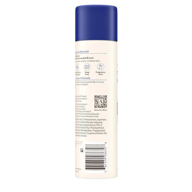 Aveeno Therapeutic Shave Gel with Oat and Vitamin E to Help Prevent Razor Bumps and Soothe Dry and Sensitive Skin, No Added Fragrances and Non-Comedogenic, 7 oz (Pack of 6)