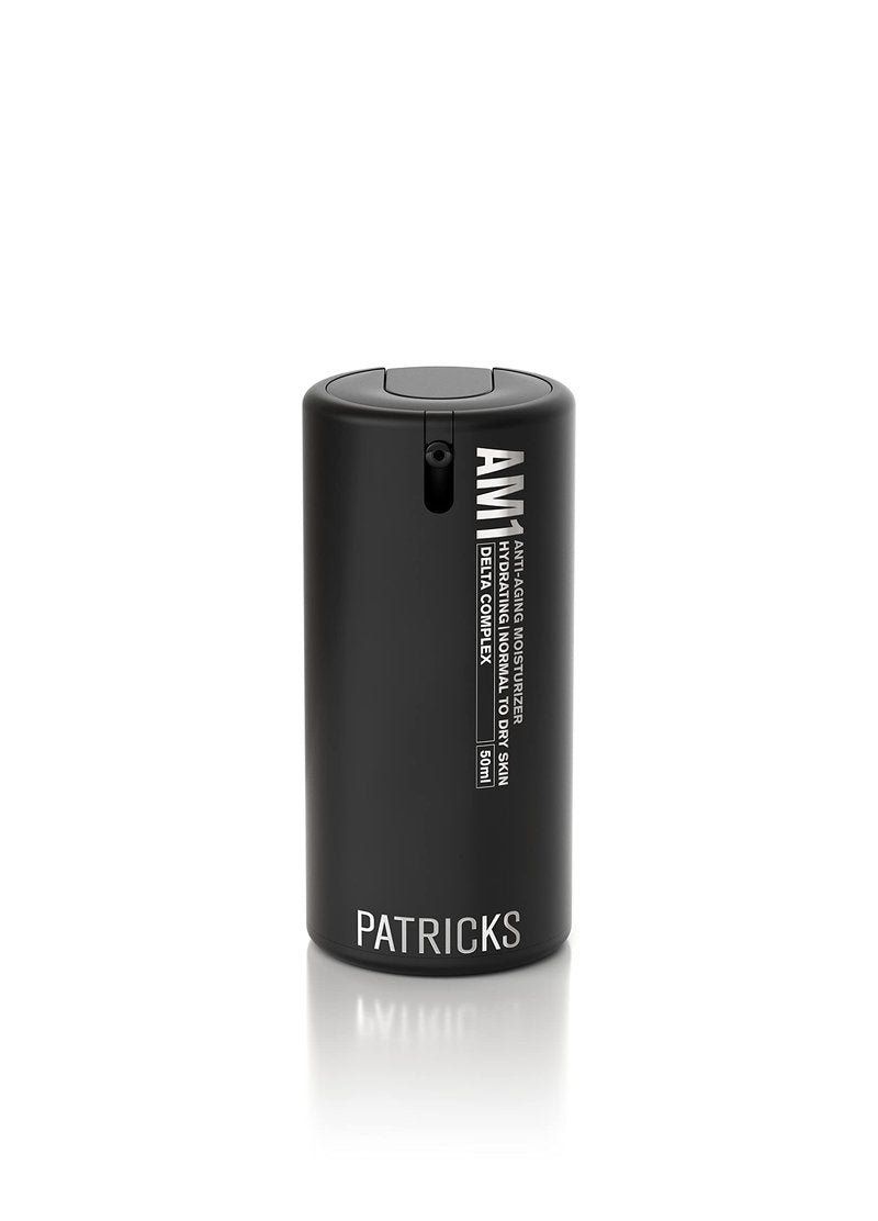 PATRICKS AM1 Men's Anti-Aging Face Moisturizer - Facial Cream Targets Fine Lines, Hydrates 24H & Brightens Skin - Collagen Supporting Formula With Hyaluronic Acid, Vitamin C+E, 1.70 fl oz