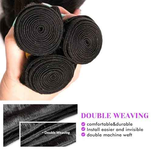 Body Wave Bundles Human Hair 20 22 24Inch Human Hair Raw Bundles 100% Unprocessed Brazilian Virgin Quick Weave Hair 3 Bundles for Black Women Natural Color