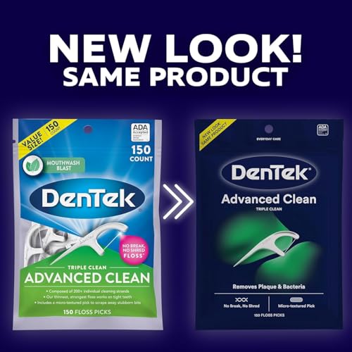 DenTek Triple Clean Advanced Clean Floss Picks 90 Count (Pack of 12)