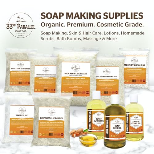 33rd PARALLEL | BTMS 50 (2 lbs / 32 oz) Bulk Conditioning Emulsifier | 100% Natural Plant Derived | Behentrimonium Methosulfate Cetearyl Alcohol Emulsifying Conditioner | Product of USA (2 POUNDS)
