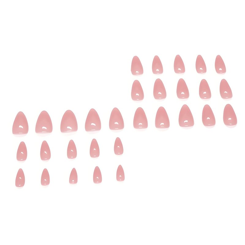 Skiennix 24Pcs Nude Press-On Nails - Short Almond Gradient Design | Glossy Full Cover for Women
