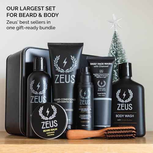 ZEUS Ultimate Beard & Body Care Kit for Men - Premium Grooming Gift Set with Skin & Beard Care Essentials, Perfect Holiday Gift for Him