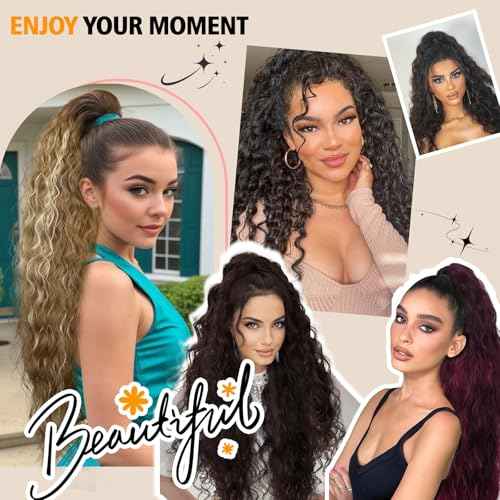 30 Inch Black Ponytail Extension, Layered Ponytail Extensions for Women, Soft Wavy Claw Clip in Ponytail Extension, Natural Synthetic Hair Pieces for Women (Color: Black)