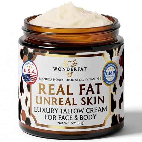 Beef Tallow for Skin & Face ? Whipped Tallow & Honey Balm ? 100% Grass Fed Tallow Face Moisturizer with Mango Butter, Jojoba Oil, Vitamin E ? Organic Beef Tallow Balm for Dry Skin & Wrinkles ? 3 oz