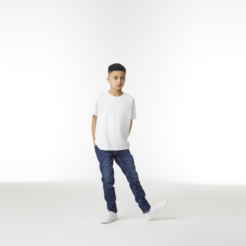 Gildan Youth Heavy Cotton T-Shirt, Style G5000B, 2-Pack, White, Medium