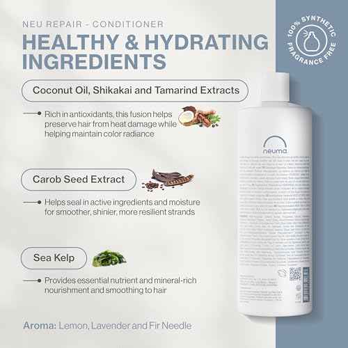 Neuma Neu Repair Conditioner - Protein Hair Treatment for Damaged Hair, Strengthens, Moisturizes, and Reduces Breakage Lemon, Lavender and Fir Needle Scent