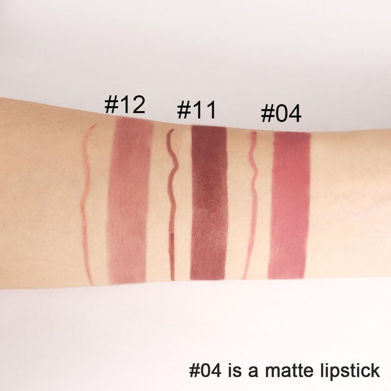 Kaely 2-in-1 Chestnut Antique Rose Lip Liner & Lipstick Set Kit for Women, Matte Lips Kit with Lip Liner Lip Stains Long Lasting Waterproof 24 Hour Lipstick and Lip Liners Combo Lipliners Pencil 04