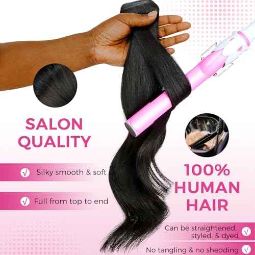 Lashey Genius Weft Seamless Clip in Hair Extensions Real Human Hair Natural Black Yaki Straight 16 Inch 7pcs 110g Handmade Thin Weft Clip ins for Women