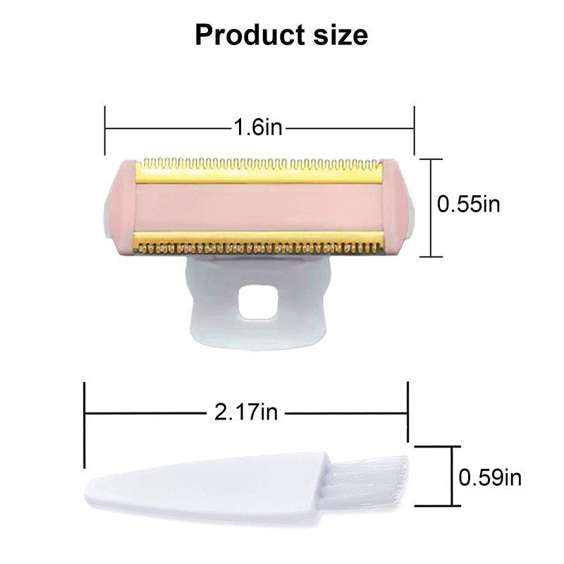 2PCS LinMei Razor Replacement Heads Compatible for Finishing Touch Flawless Body Rechargeable Ladies Shaver and Trimmer with 2 Cleaning Brush