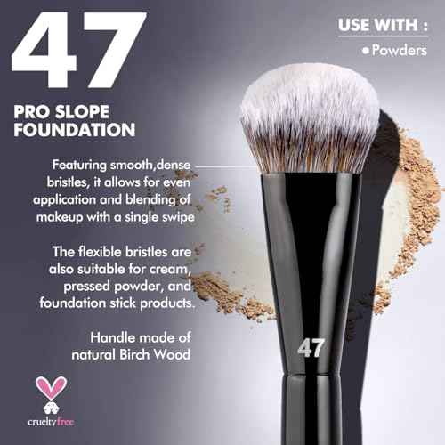 Bueart Design PRO Slope Foundation makeup brush 47 for Liquid Cream Blusher powder ultra soft bristle make up brush