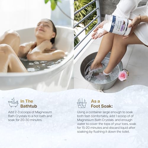 Health and Wisdom Magnesium Bath Crystals - Bath Salts with High Concentration & Enhanced Absorption for Muscle & Joint Relief - Dead Sea Sourced - Unscented - 5.5 lb Bag - Up to 45 Uses
