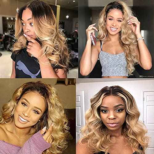 30 32 34 Inch Ombre Bundles Human Hair Blonde Body Wave Bundles Niegmeag Virgin Soft and Silky Remy Hair Extensions Double Weft 1b27 Body Wave Bundle Hair Weave