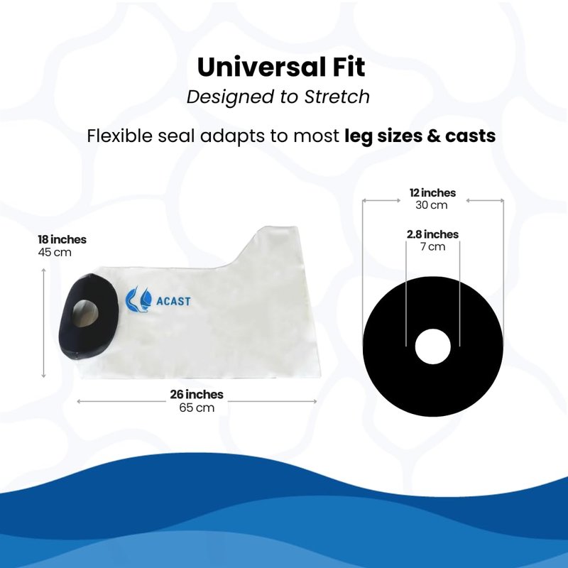 ACAST Waterproof Leg Cast Cover for Shower | Reusable Cast Protector for Plaster & Dressings | Secure No-Leak Seal | Easy Slip-On Shower & Bathing Protection | Comfortable, Durable Adult Fit