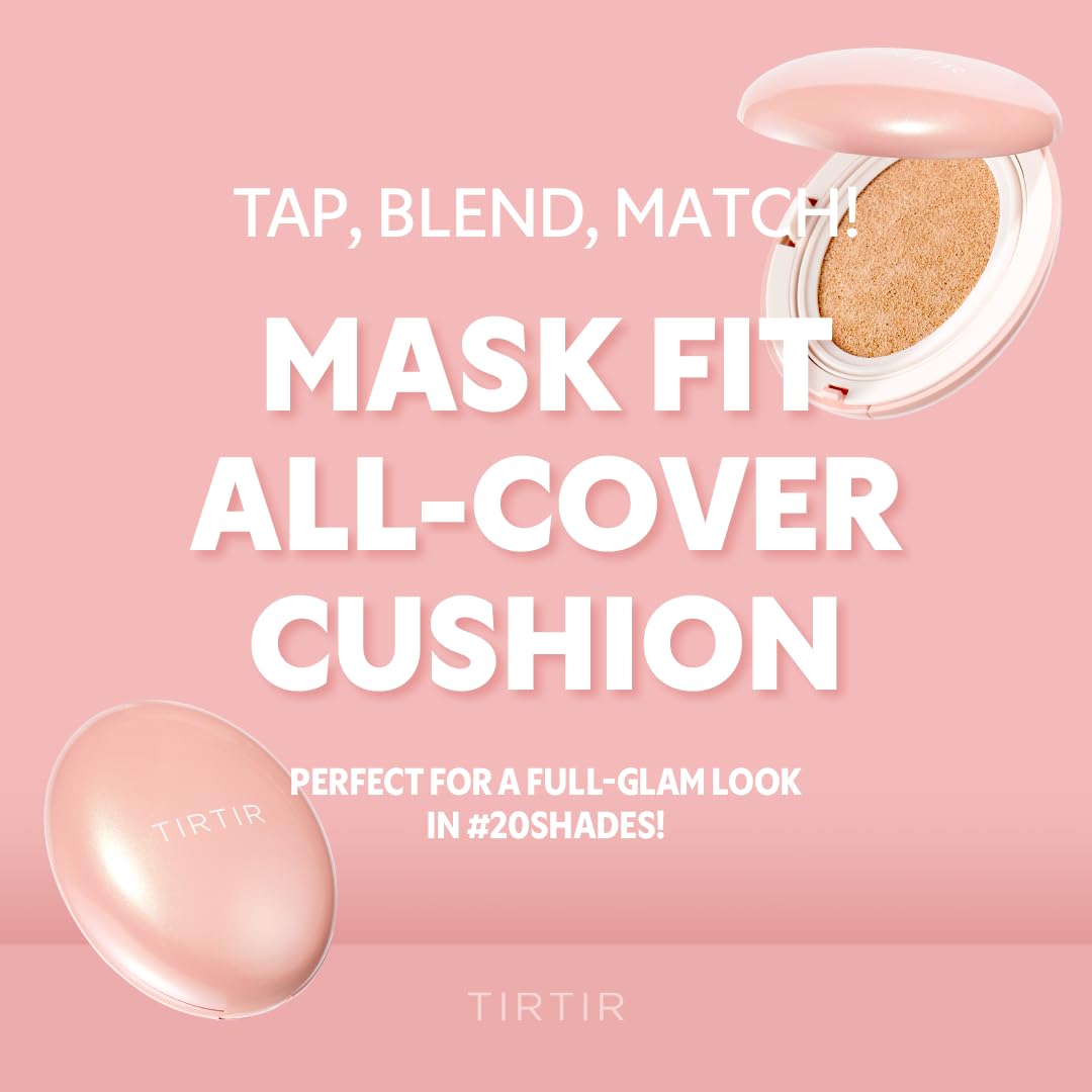 TIRTIR All Cover Pink Cushion - Korean Foundation with SPF | Mini Size (#13N Fair Ivory, 0.15 Fl Oz)