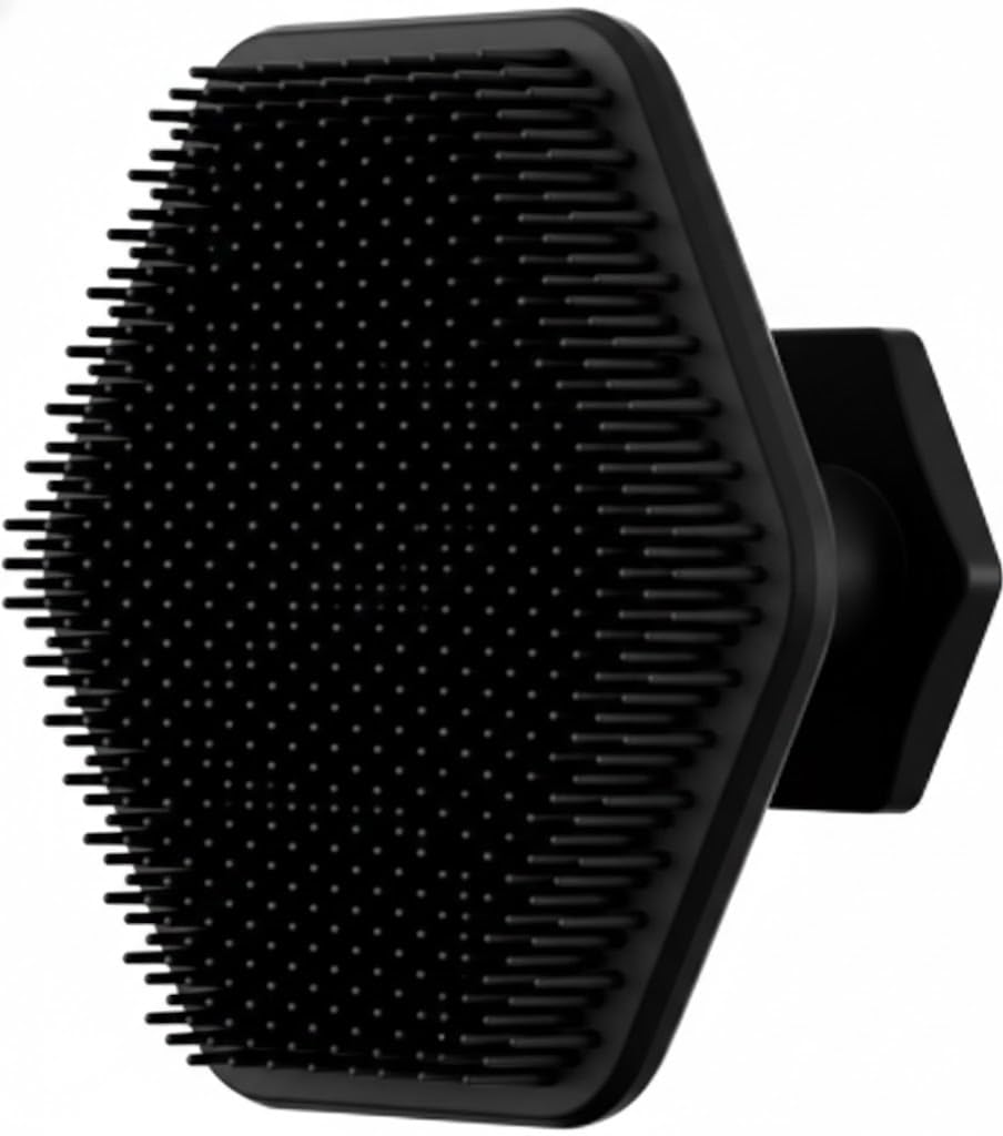 Silicone Face Scrubber for Men – Gentle Exfoliating & Deep Cleansing Pad for Facial Wash, Pore Cleaning, Beard Care & Dead Skin Removal (Black)