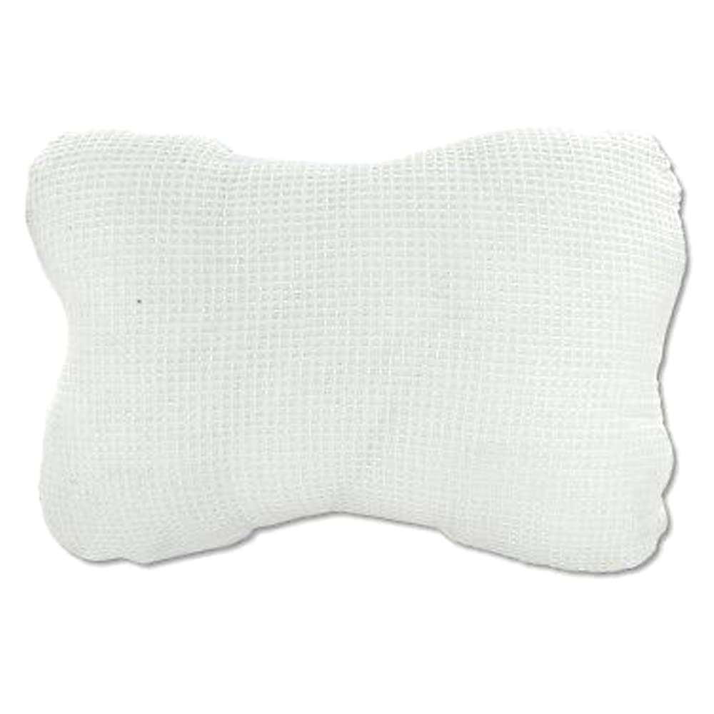 Kole Bath Pillow with Suction Cups - Soft Cloth, White, Cotton, Neck/back Support While Bathing