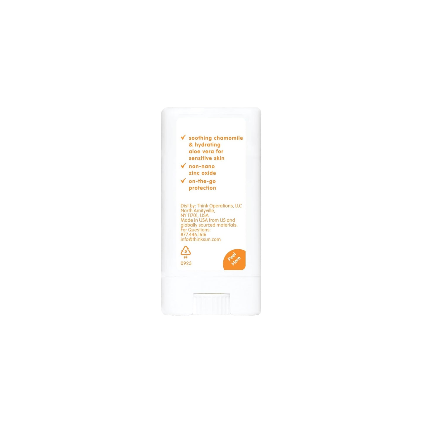 Thinkbaby SPF 30 Kids Sunscreen Stick for Sensitive Skin, 0.64 oz, Baby Sunscreen with Non-Nano Zinc Oxide 24%, Broad Spectrum UVA/UVB Protection, 80-Minute Water Resistant, Reef Friendly SPF Stick