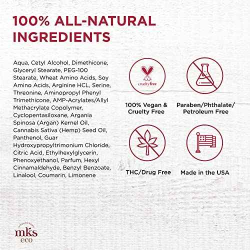 Earthly Body MKS eco Kahm Smoothing Hair Treatment, Original Scent - Vegetable Keratin Protein, Moroccan Argan Oil, Hemp Seed Oil - Vegan & Cruelty Free Conditioner - 1 Count