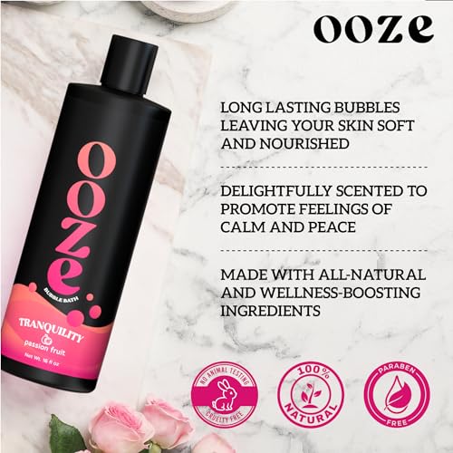 OOZE Bubble Bath Set for Women (16oz ea) Lavender, Eucalyptus & Passion Fruit - Bath and Body Spa Gift Set, Spa Gift for Her - Zero Parabens, Cruelty-Free, Made in The USA