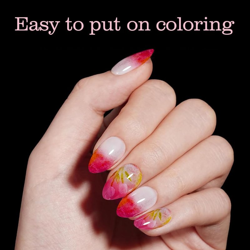 Short Almond Gel Nail Tips - 240 Pcs Half Matted Clear Fake Nails | 12 Sizes Full Cover Acrylic Press-On for DIY